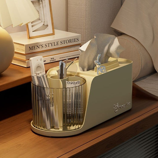 Multifunctional Decorative Tissue Box and Rotating Pen Holder