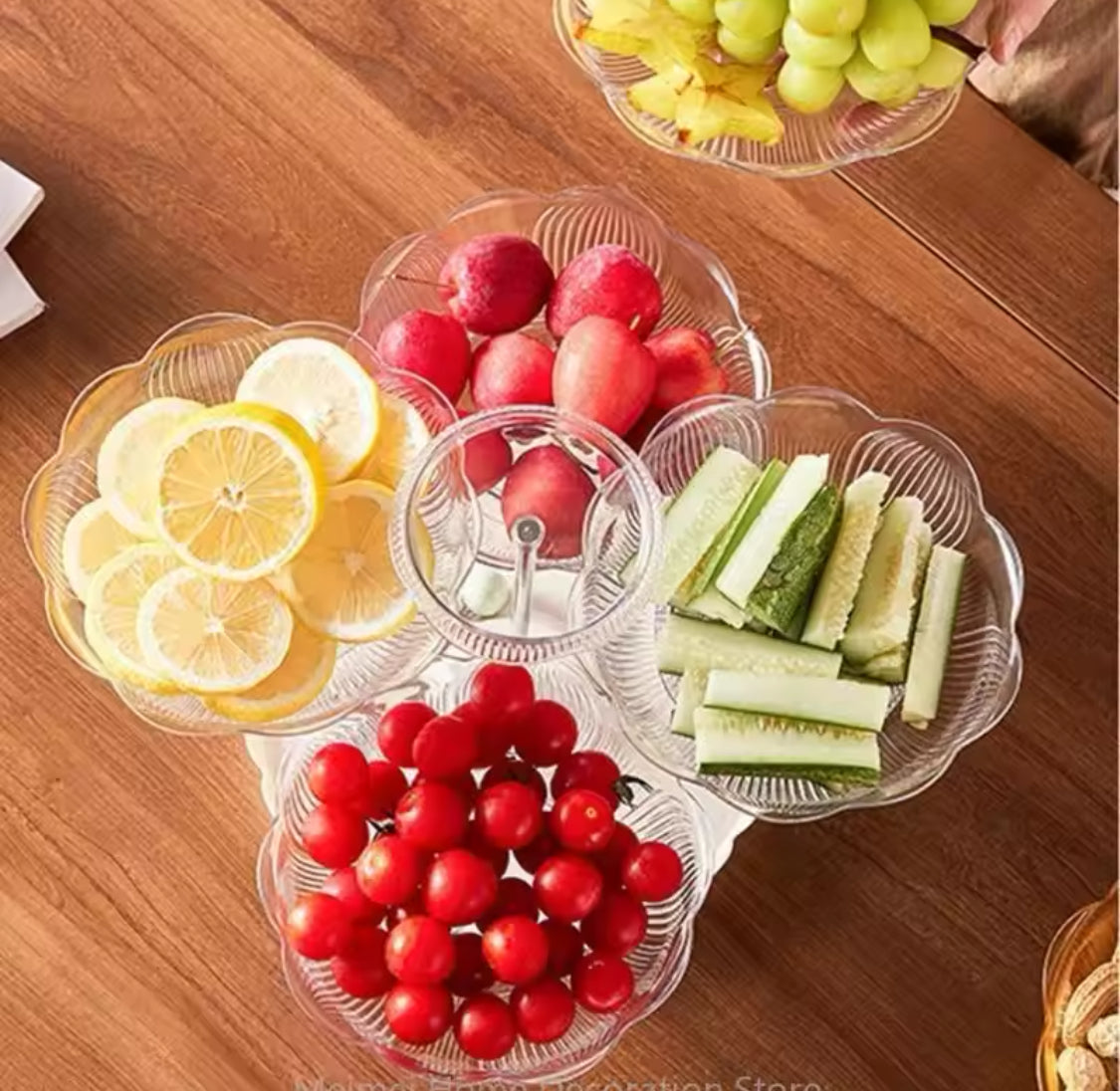 Rotatable Luxury Fruit Plate & Snack Tray