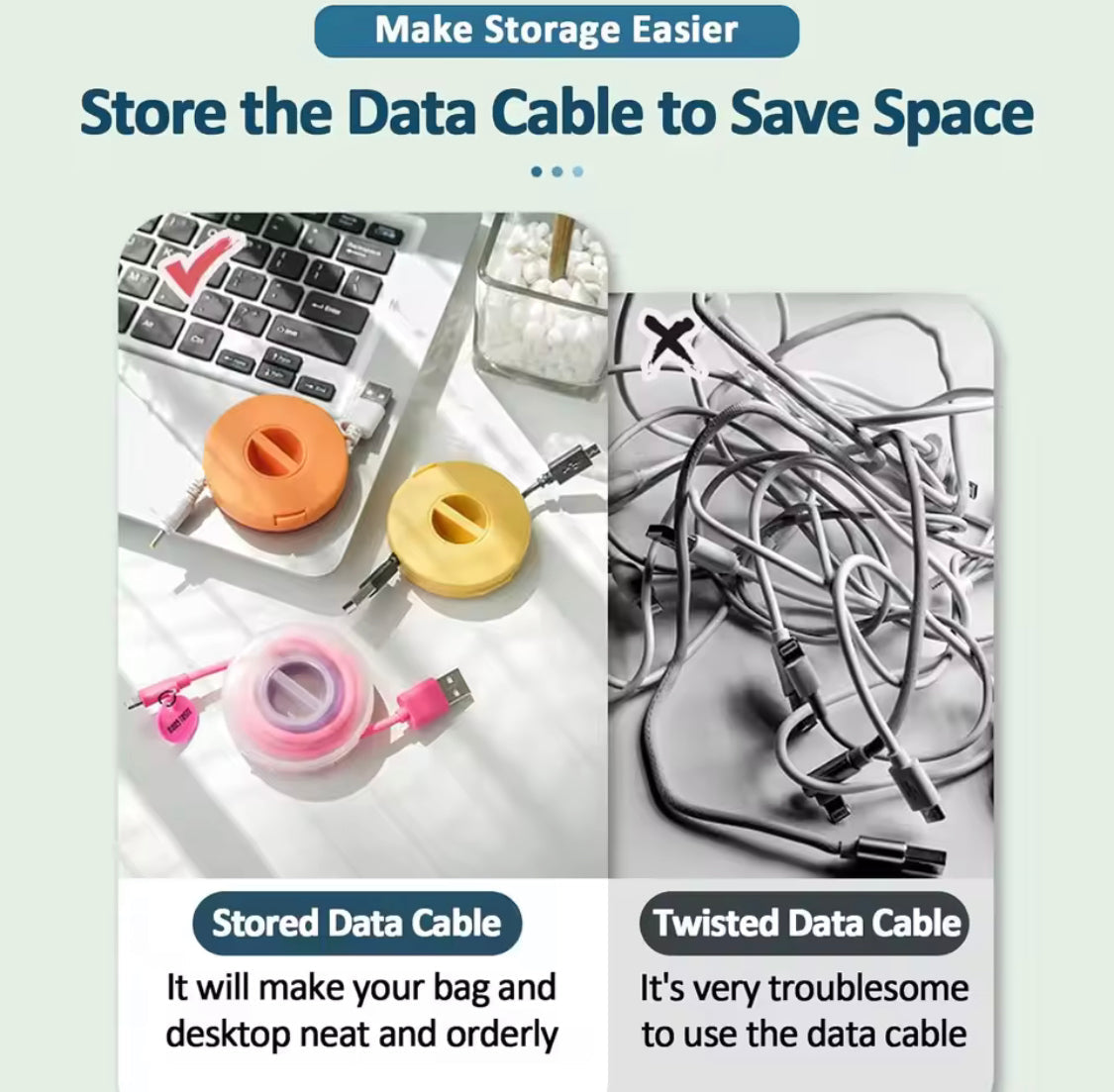 Pack of 3 Rotating Cable Storage Boxes