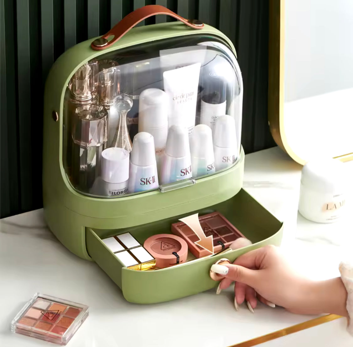 Luxury Waterproof Makeup Organizer with Drawer