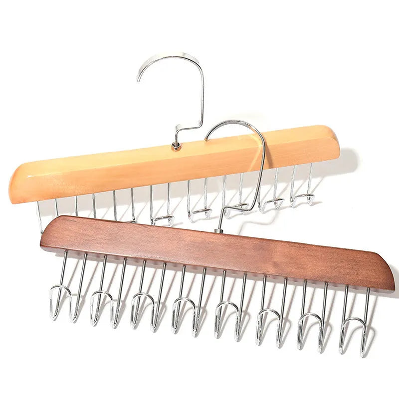Wooden Suspender Hanger with 8 Hooks