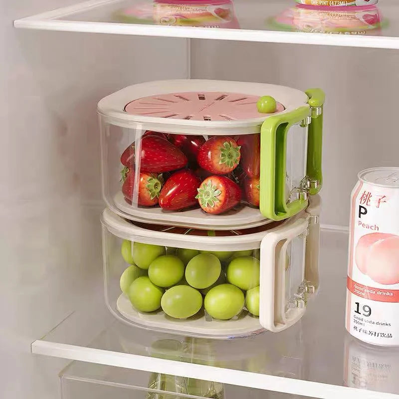 2-in-1 Fruit Washing Strainer Drain Bowl