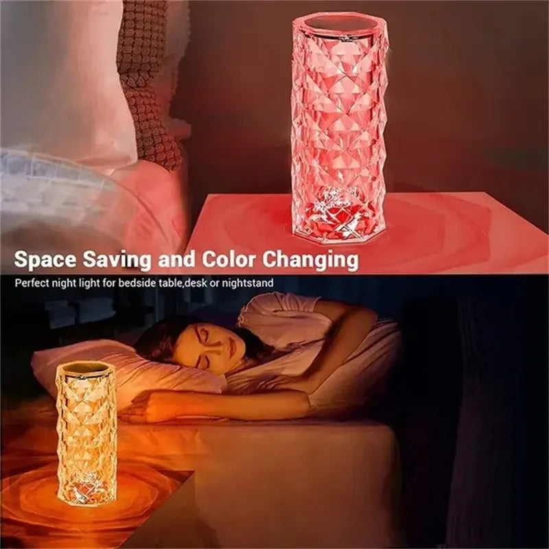 16 Colors LED Crystal Diamond Touch Table Lamp