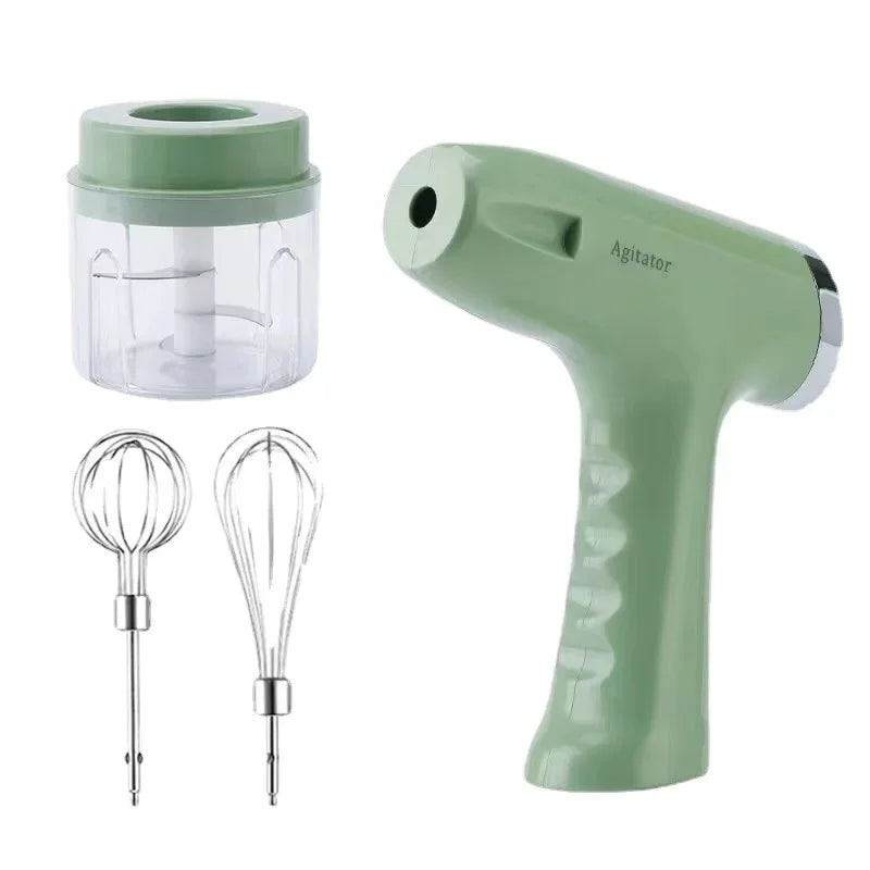 Electric Egg Beater & Garlic Chopper Set – Portable Mixer 4PCS
