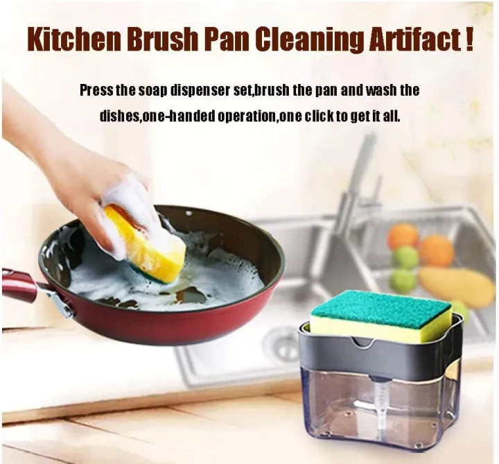Transparent 2-in-1 Soap Dispenser with Sponge Holder