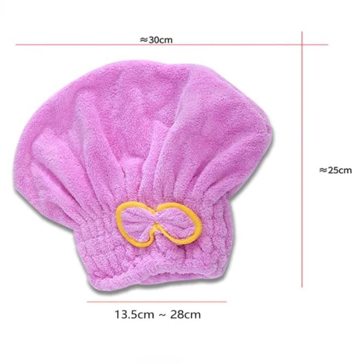 Microfiber Quick-Dry Hair Wrap Towel Bowknot Bath Spa Cap