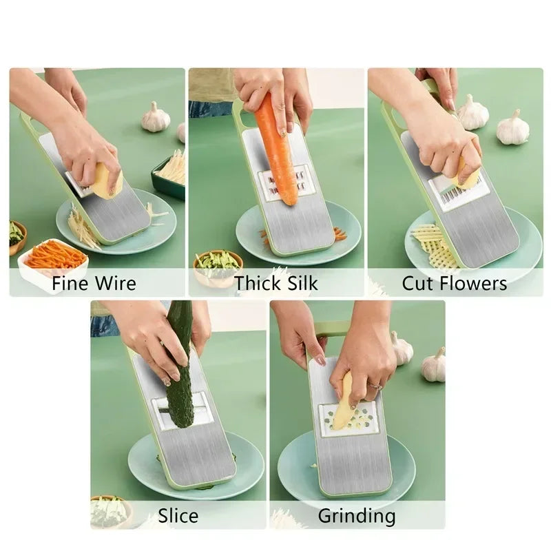 5 in 1 Stainless Steel Vegetable Cutter & Peeler