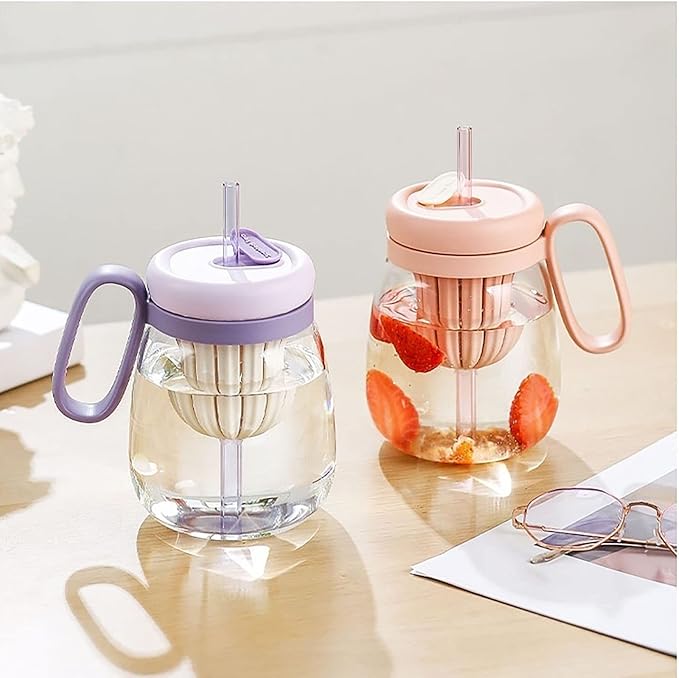 Portable Water Bottle with Straw