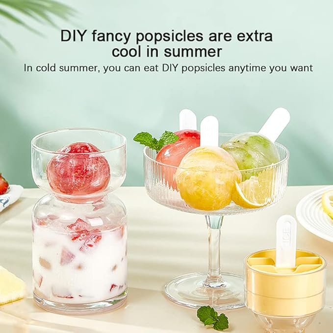 4pcs Ice Lolly Mold Set – Round Ice Jelly Maker