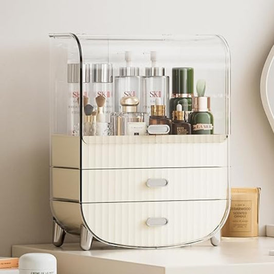 Clear Cosmetic Organizer with Storage Drawers