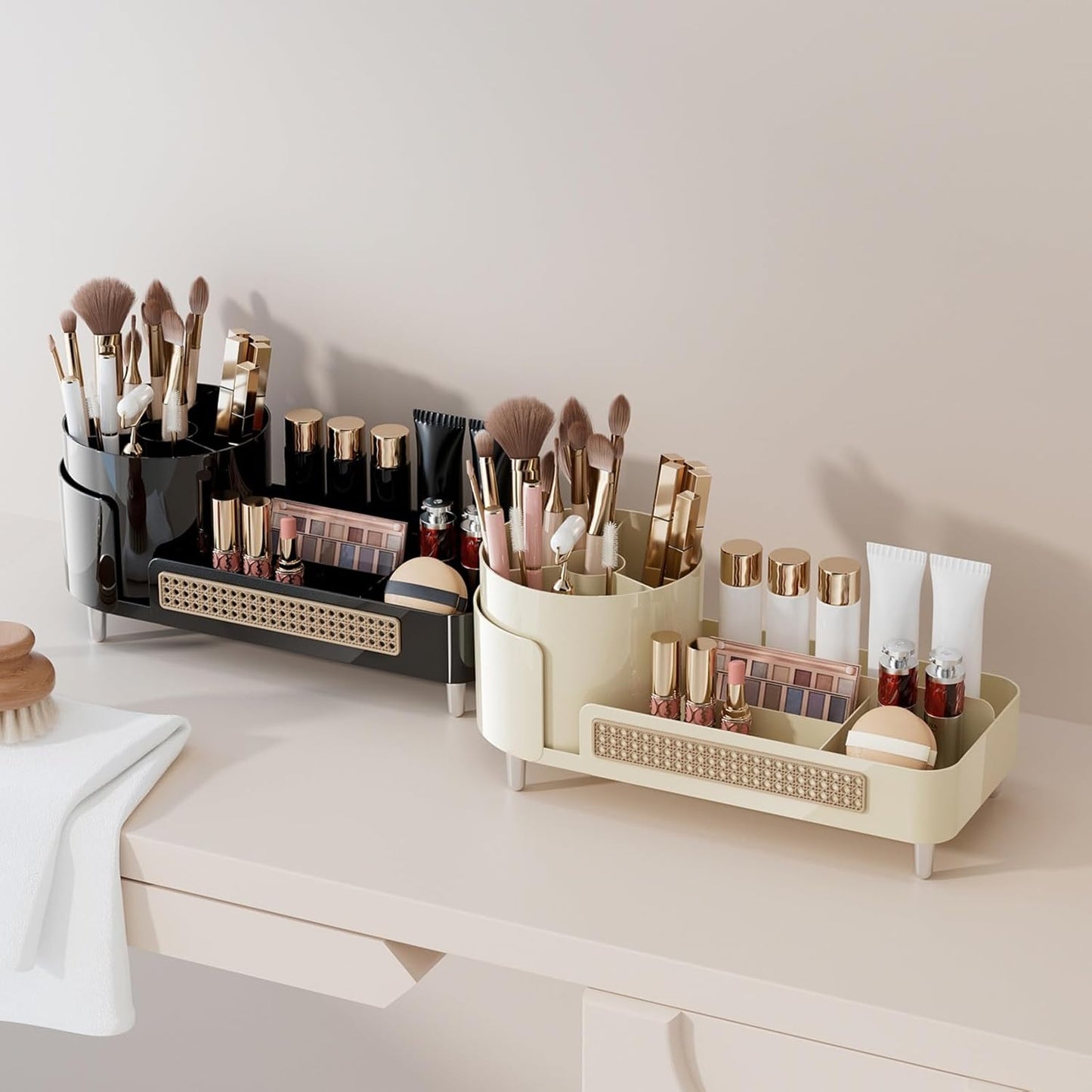 360° Rotating Cosmetic Organizer with Storage Shelves