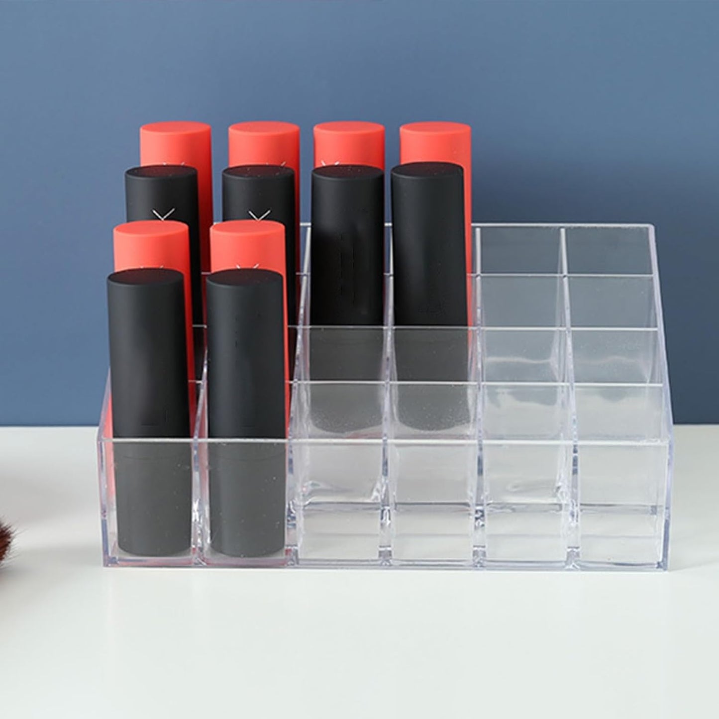 24-Slot Clear Lipstick Holder Makeup Organizer Stand