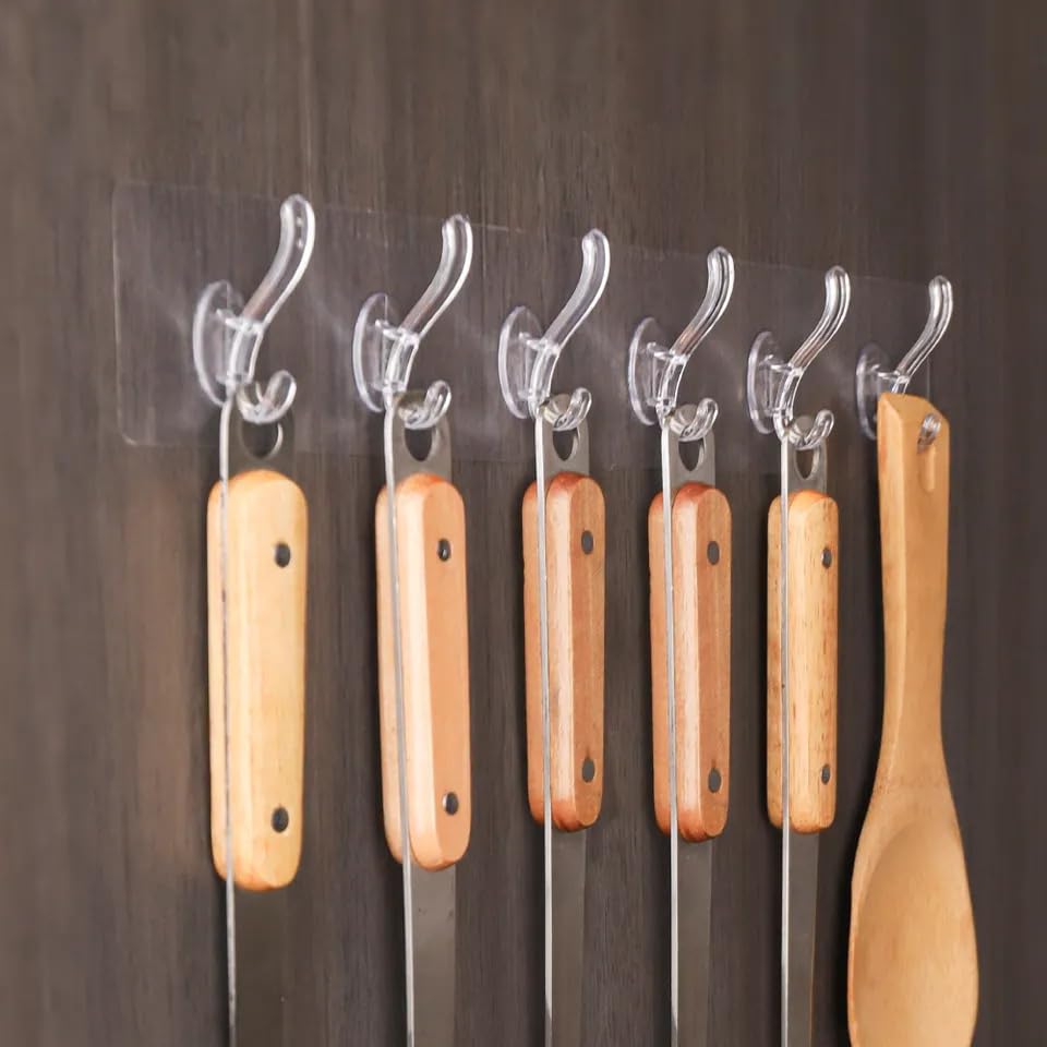 Multipurpose Strong Self Adhesive Transparent Wall Hooks