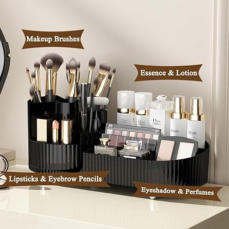 360 Rotating Cosmetic Organizer with Compartments