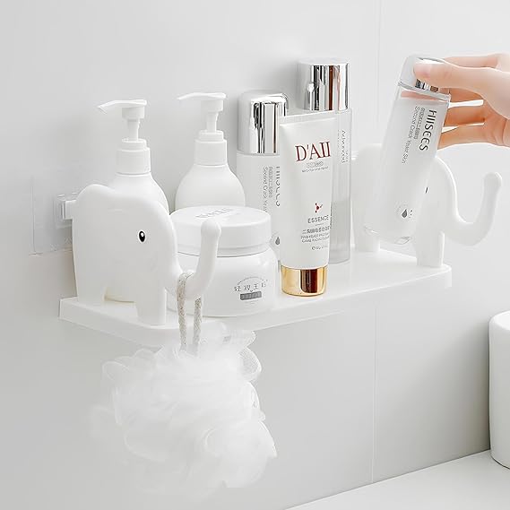 Elephant Wall Mounted Self Adhesive Shelf