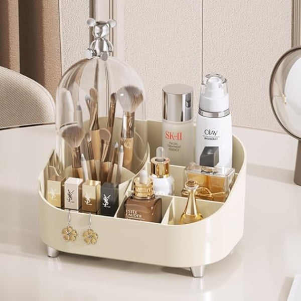 Makeup Organizer with Lid for Vanity Storage