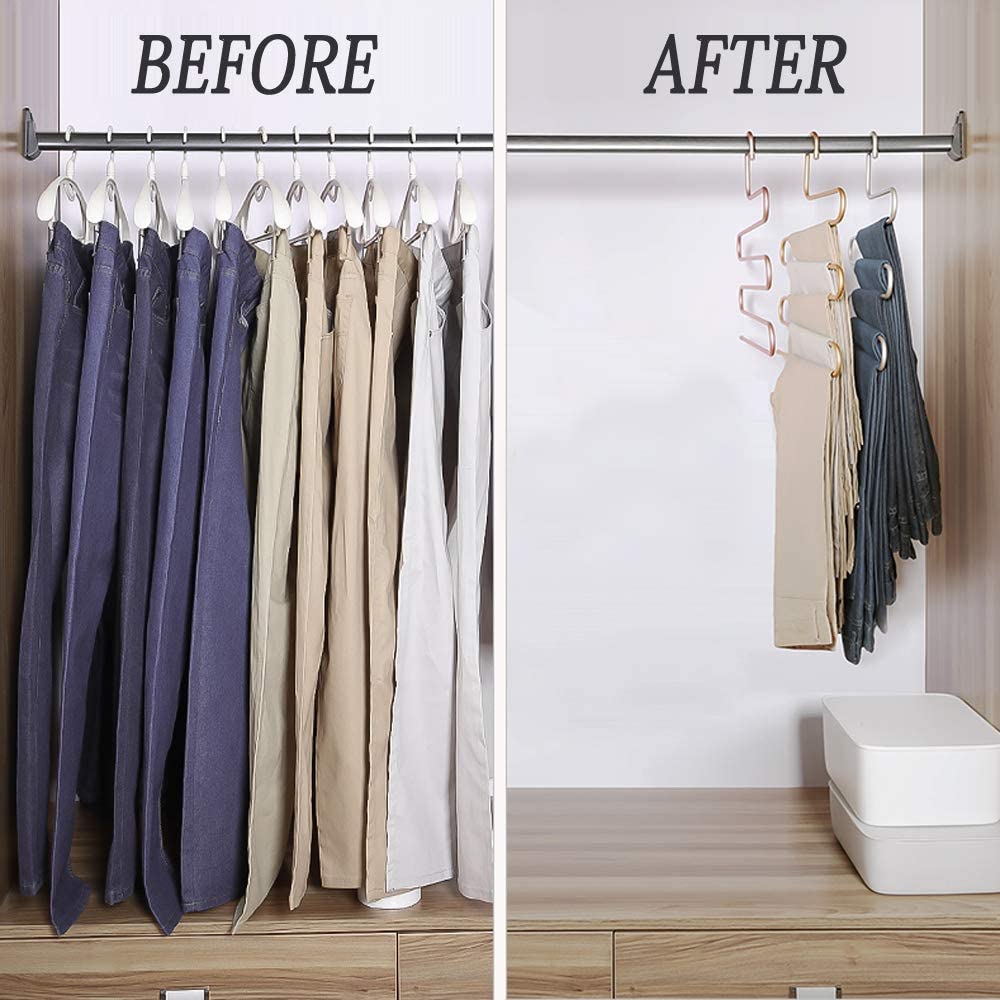 Multi Functional Stainless Steel 5 Layer Clothes Hangers - 1 Pc
