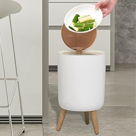 Wooden High-Foot Round Dustbin – Heavy Quality Bin