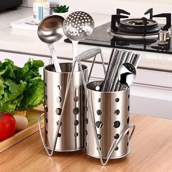 Stainless Steel Cutlery Holder Stand for Kitchen Storage