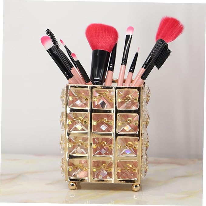 Crystal Makeup Brush Holder – Elegant Cosmetic Organizer