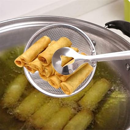 2-in-1 Oil Frying Spoon & Strainer Tongs