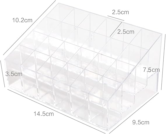 24-Slot Clear Lipstick Holder Makeup Organizer Stand