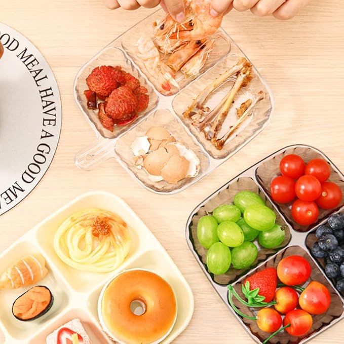 4-Compartment Divided Food Tray with Lid