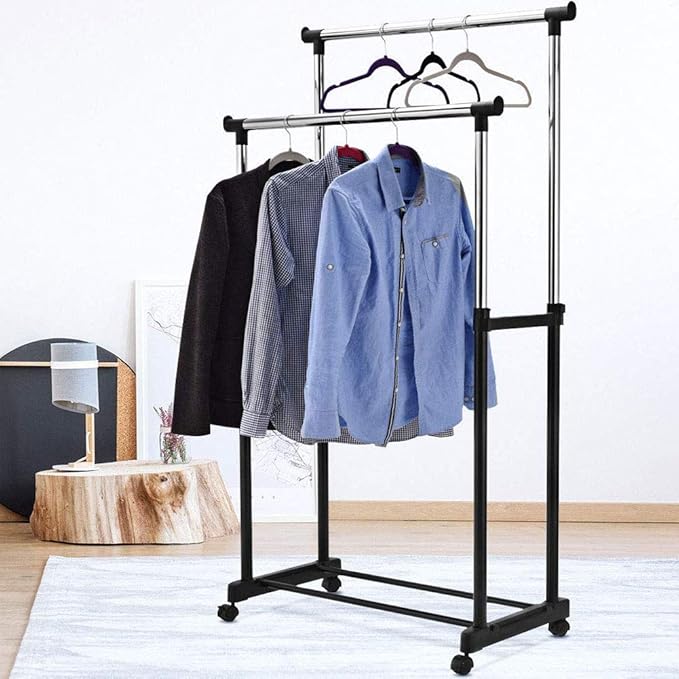 Large Steel Clothes Stand with Wheels