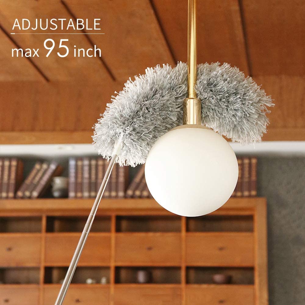 Extendable Stainless Steel Microfiber Duster with Long Handle (100cm)