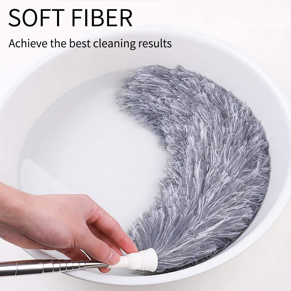 Extendable Stainless Steel Microfiber Duster with Long Handle (100cm)