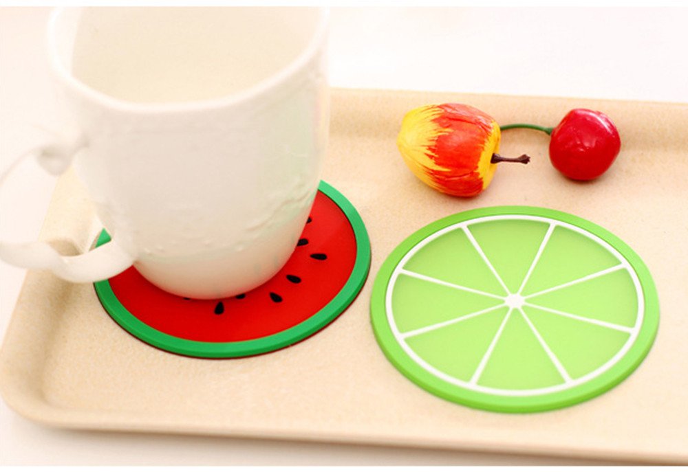 Silicone Fruit Coasters Tea Cup Mats Set Of 6