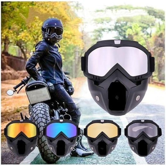 Motorcycle Goggles with Face Mask – Helmet Ready