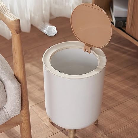 Wooden High-Foot Round Dustbin – Heavy Quality Bin
