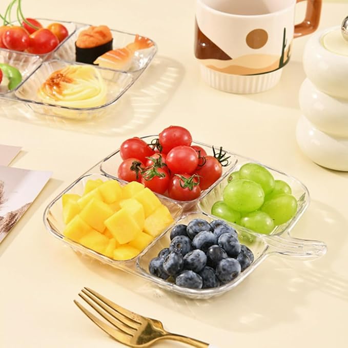 4-Compartment Divided Food Tray with Lid