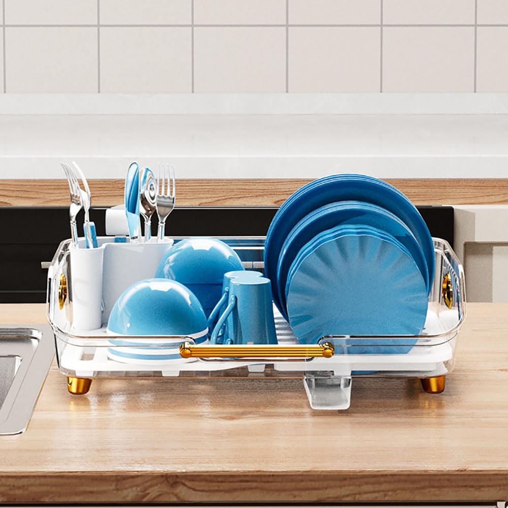 Simple Kitchen Dish Rack with Draining Tray