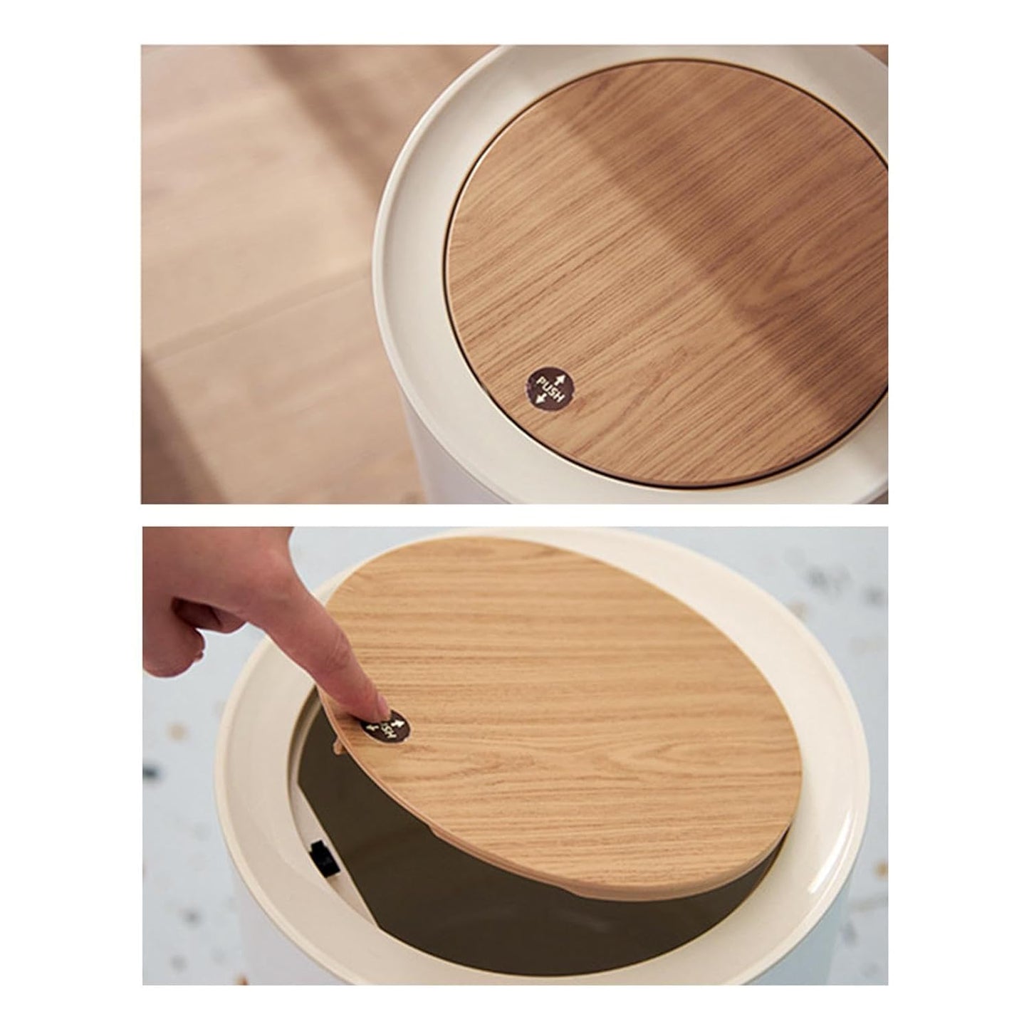 Wooden High-Foot Round Dustbin – Heavy Quality Bin