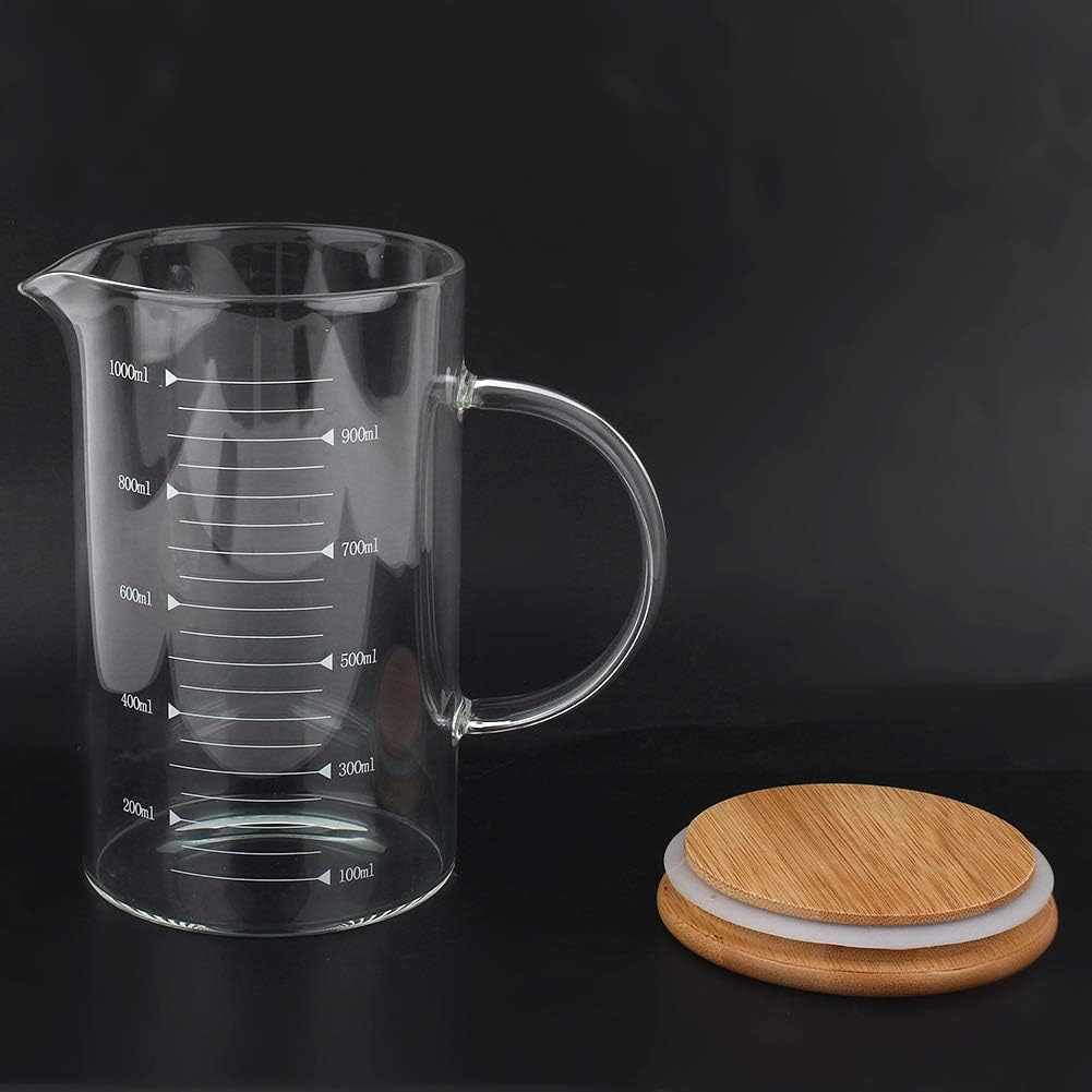 Glass Measuring Jug with Wooden Lid