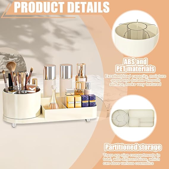 360° Rotating Multifunctional Makeup Organizer Stand