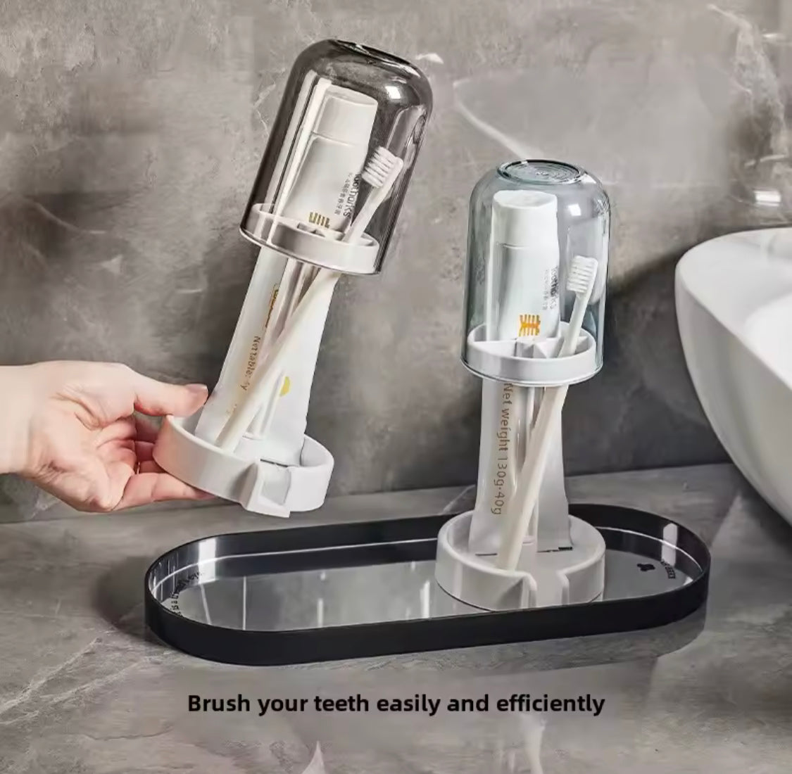 Portable Toothbrush Holder with Mouthwash Cup