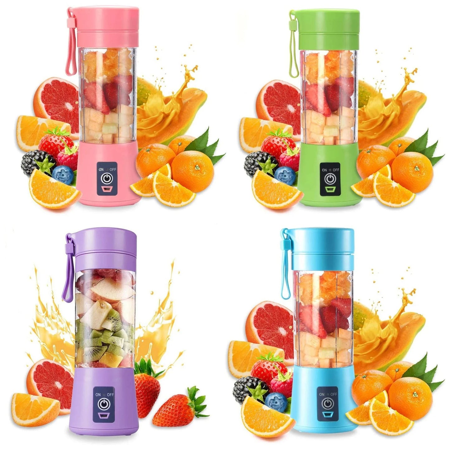 Portable Electric 6-Blade Juicer and Milkshake Maker