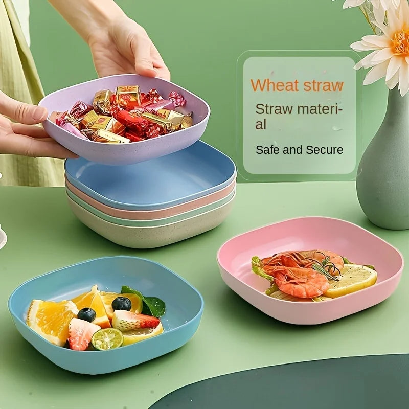 10PCS Square Plastic Dinner Plate Set
