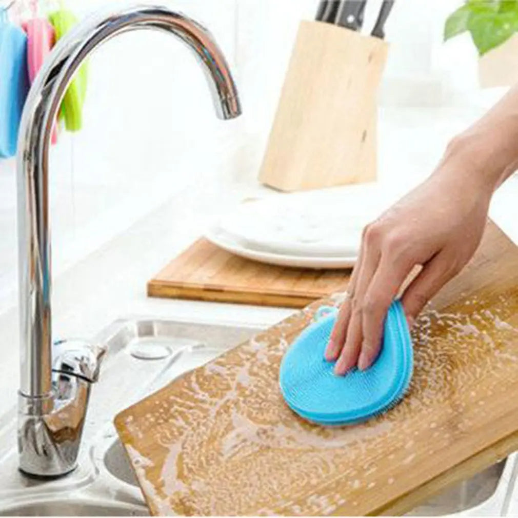 Silicone Dishwashing Scrubber Sponge for Kitchen Cleaning