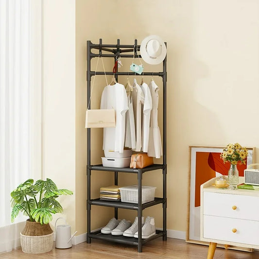Metal Clothes Rack Corner Storage Organizer