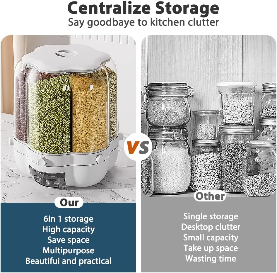 Rotating Cereal & Lentil Grain Storage Dispenser ( 10kg )
