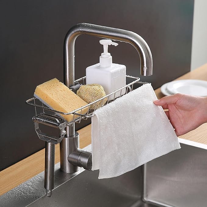 Stainless Steel Sink Sponge Holder Rack