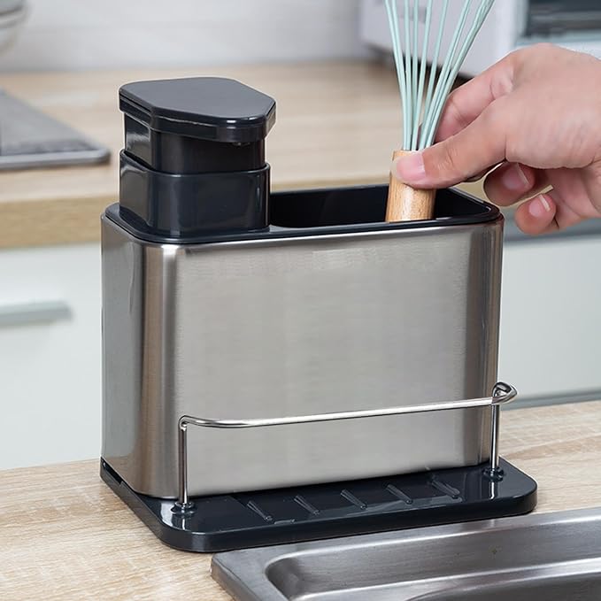 3-in-1 Kitchen Soap Dispenser with Organizer