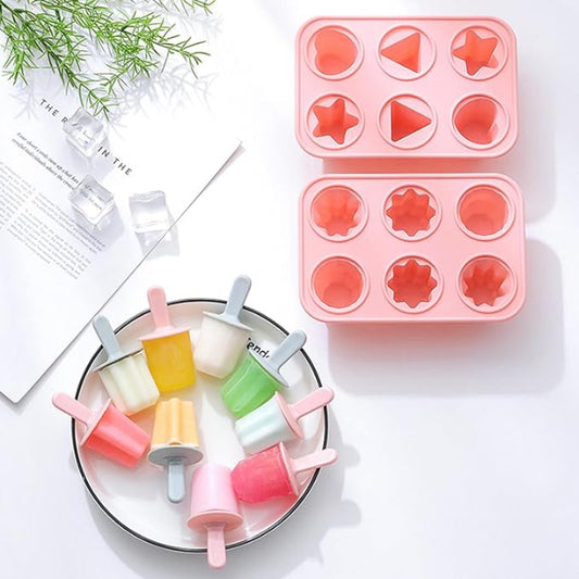 Kids Silicone Ice Cream Mold Tray with Handle