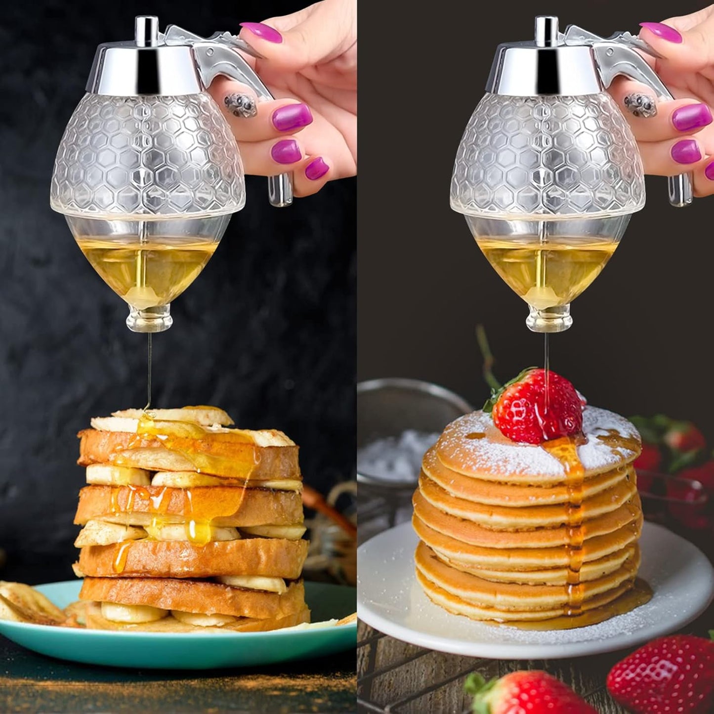 Portable Glass Honey Dispenser With Stand