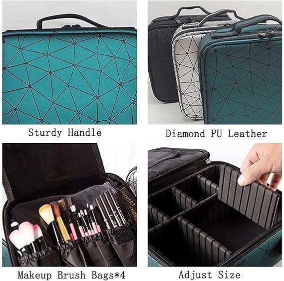 Large Travel Makeup Bag – Women’s Cosmetic Organizer