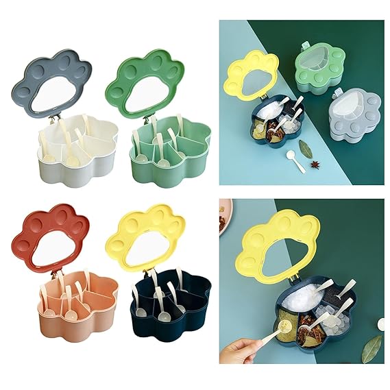 5-Compartment Spice Storage Box for Kitchen